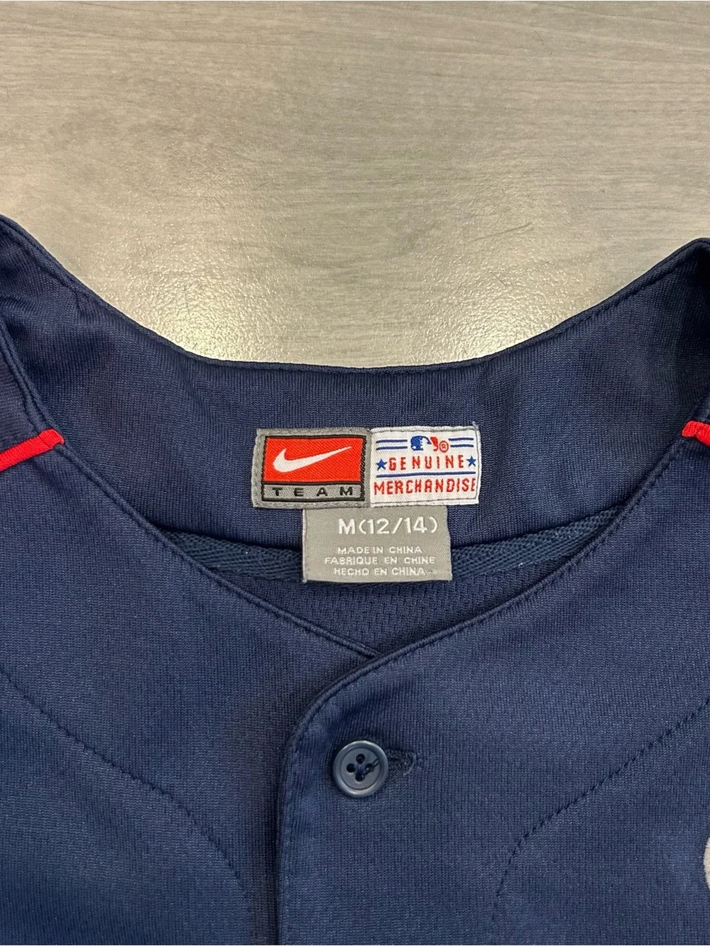 Vintage Nike Team Boston Red Sox Jersey Youth M 12/14 Navy Genuine Merchandise